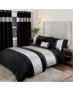 Capri Filled Cushion - Black/Silver - 30x50cm