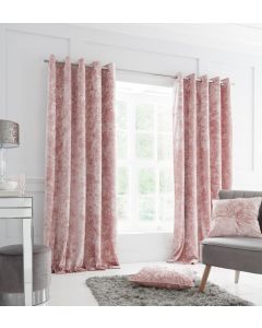 Catherine Lansfield Crushed Velvet Curtains - Blush