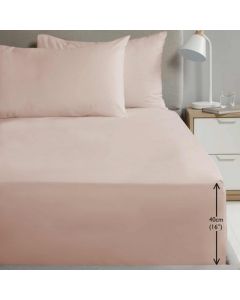 NEW Percale 16” Fitted Sheet - Blush