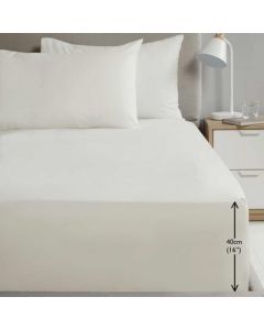 NEW Percale 16” Fitted Sheet - Cream