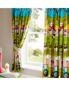 Farmyard Pencil Pleat Curtains - 66 x 72