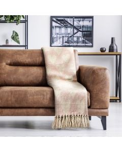 Heart Recycled Cotton Throw - Blush - 127x152cm