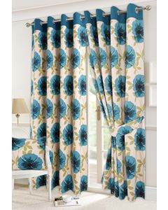 Isla Eyelet Teal Curtains