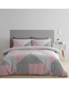 Catherine Lansfield Larsson Geo Duvet Cover Set - Pink
