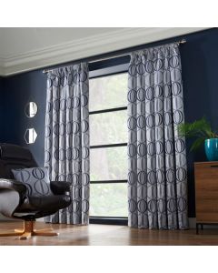 Omega Pencil Pleat Curtains - Navy