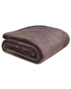 Catherine Lansfield Plain Rashcel Throw - Chocolate