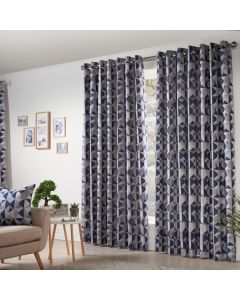 Skandi Eyelet Curtains - Navy